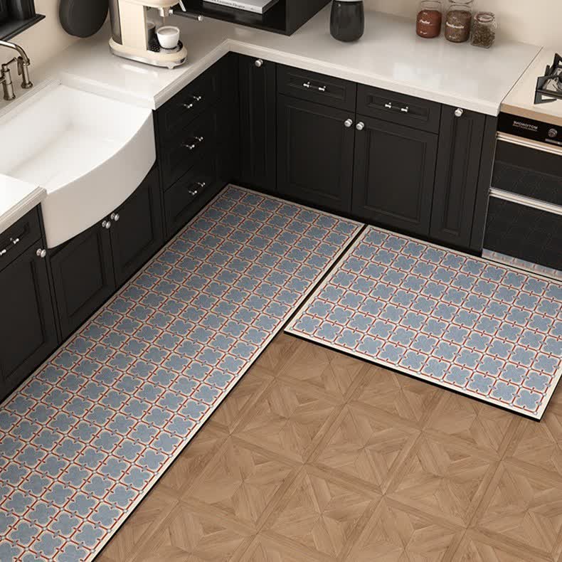 Diatom Mud Vintage Blau Geometrischer Küchenteppich - 60cm x 90cm+ 60cm x 180cm - image 0