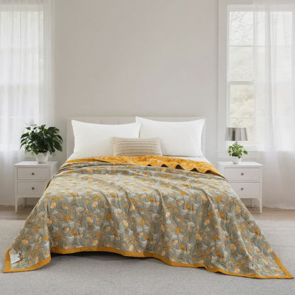 Ginkgo Biloba Bio-Baumwoll-Steppdecke - Hellgrau - Decke - 244cm x 264cm - image 67