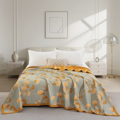 Wendbare Tagesdecke aus Bio-Baumwolle mit Ginkgo-Blatt - Grau - Decke - 244cm x 264cm - image 62