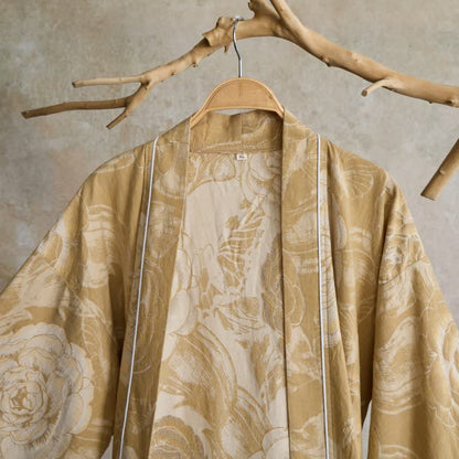 Luxuriöser Kimono-Bademantel aus reiner Baumwolle mit Pfingstrosenmuster - image 16