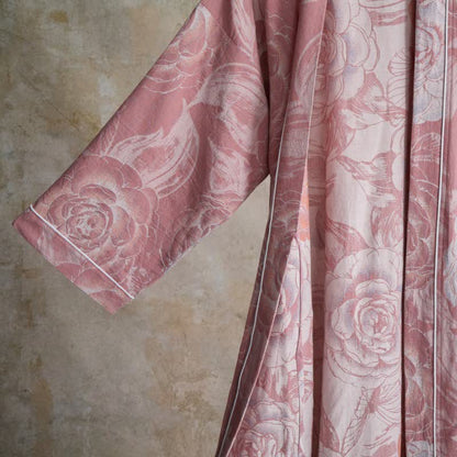 Luxuriöser Kimono-Bademantel aus reiner Baumwolle mit Pfingstrosenmuster - image 10
