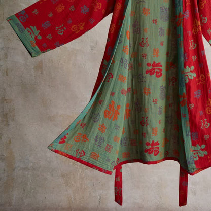 Kimono-Robe aus Baumwollgaze mit Glücksmuster - image 3
