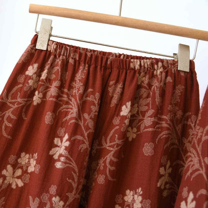 Pyjama aus Baumwollgaze mit Pflaumenblüten-Jacquardmuster - image 7