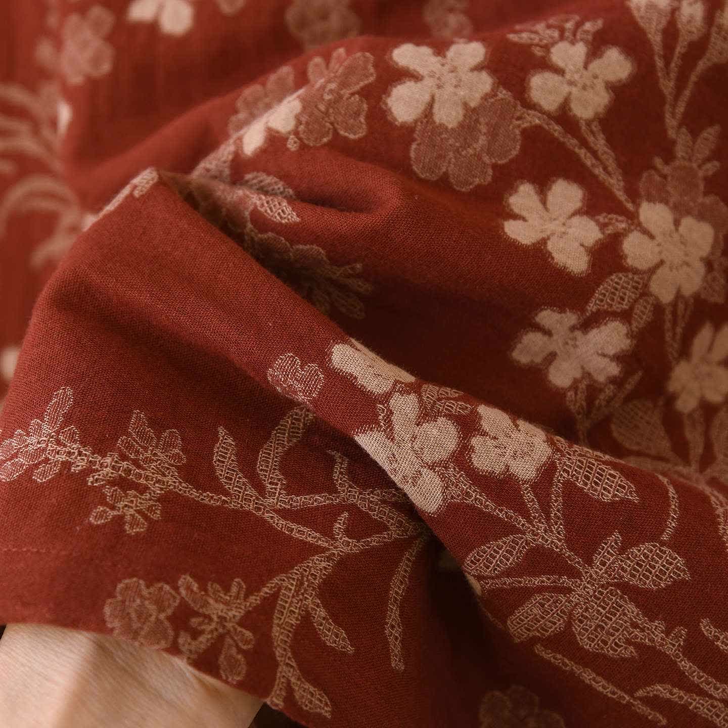Pyjama aus Baumwollgaze mit Pflaumenblüten-Jacquardmuster - image 6