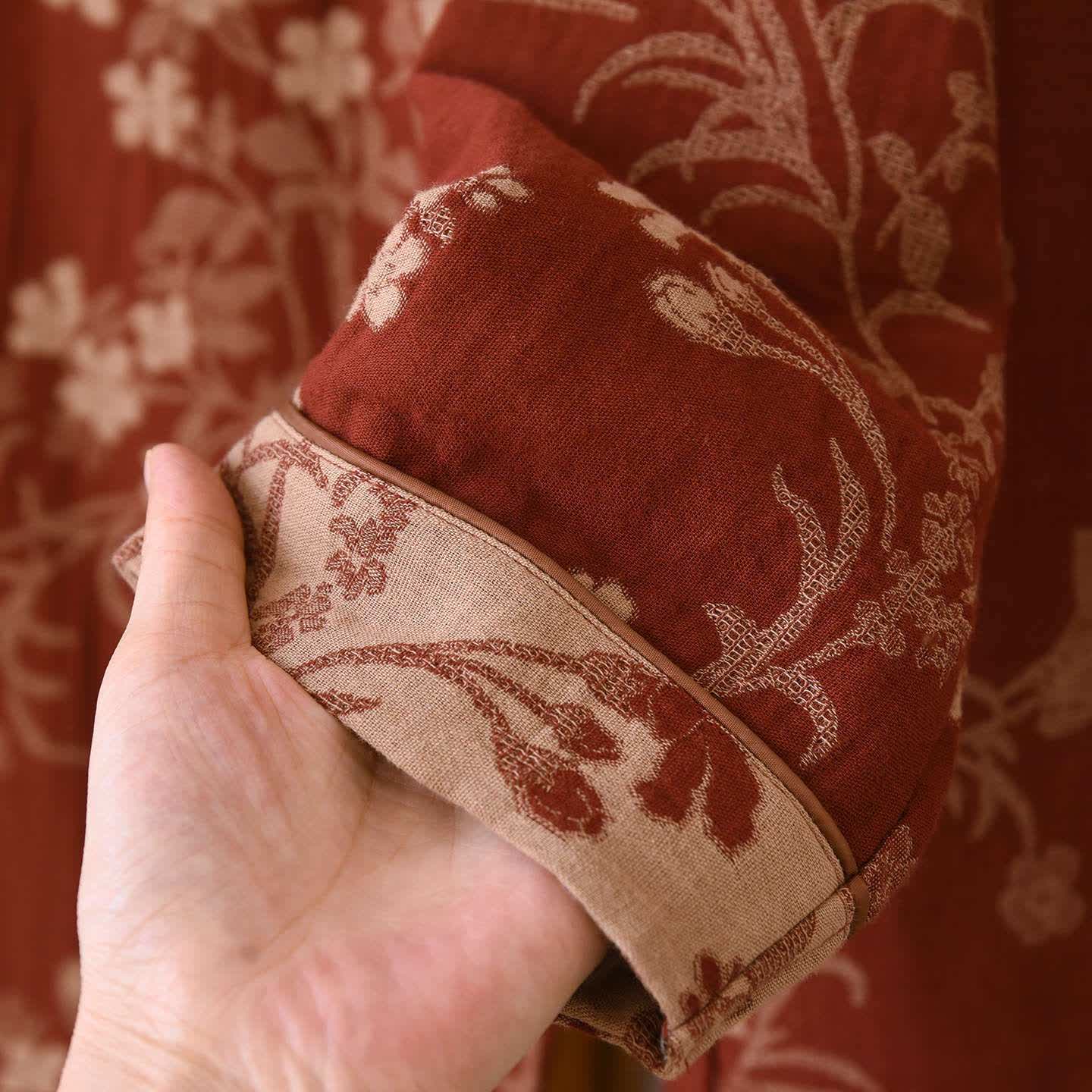 Pyjama aus Baumwollgaze mit Pflaumenblüten-Jacquardmuster - image 9