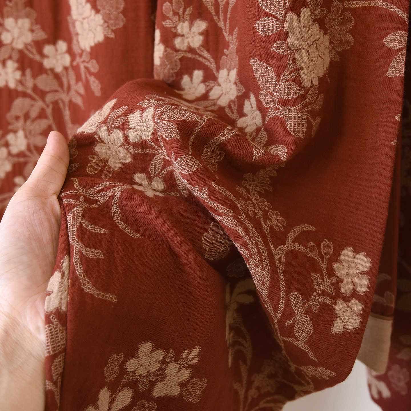Pyjama aus Baumwollgaze mit Pflaumenblüten-Jacquardmuster - image 12
