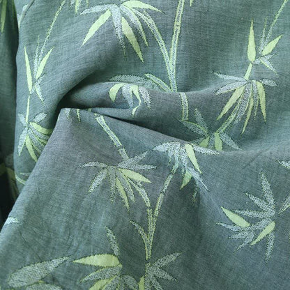 Pyjama aus grünem Bambus-Jacquard-Baumwollgaze - image 11