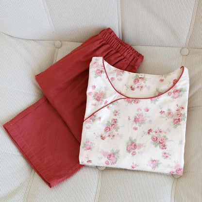 Romantischer Rosen-Pyjama aus Baumwollgaze - image 1