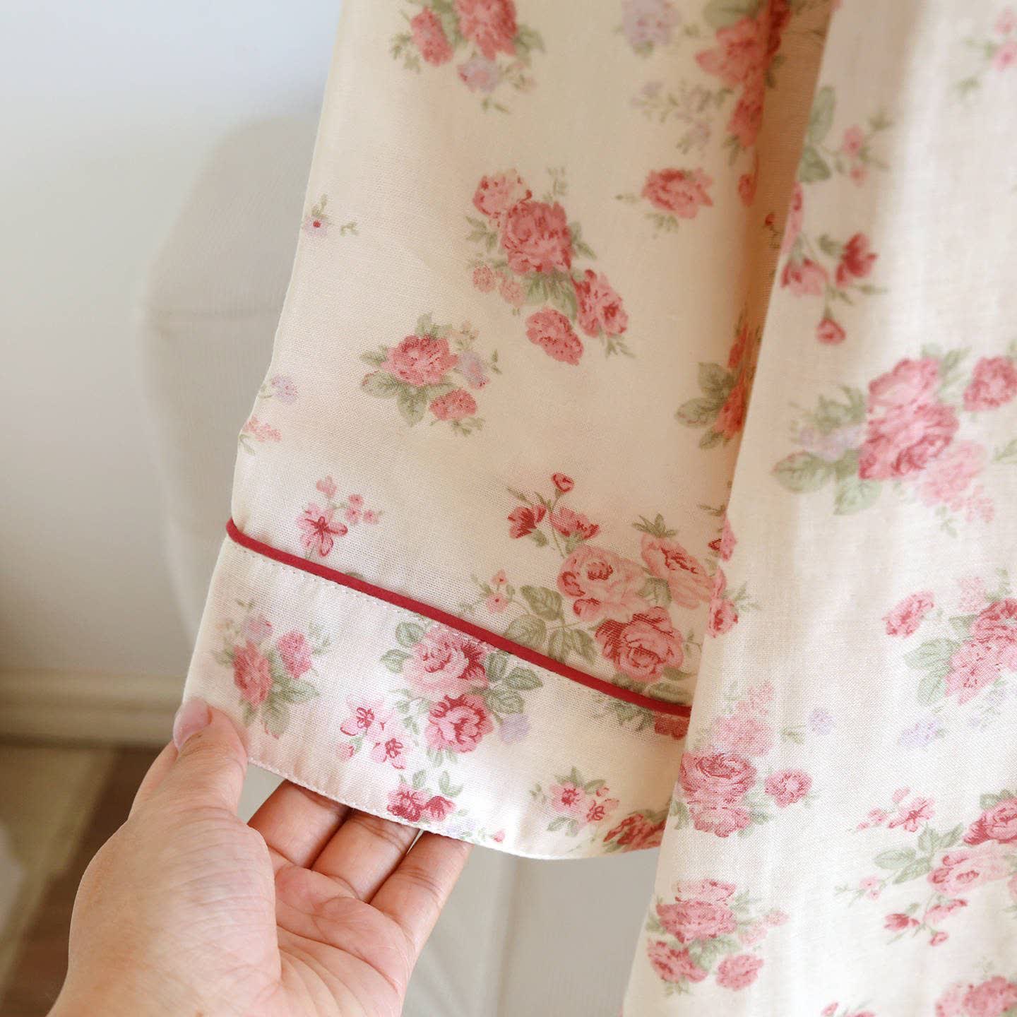Romantischer Rosen-Pyjama aus Baumwollgaze - image 6