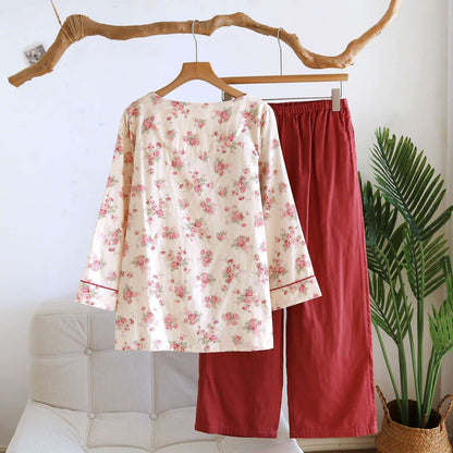 Romantischer Rosen-Pyjama aus Baumwollgaze - image 2