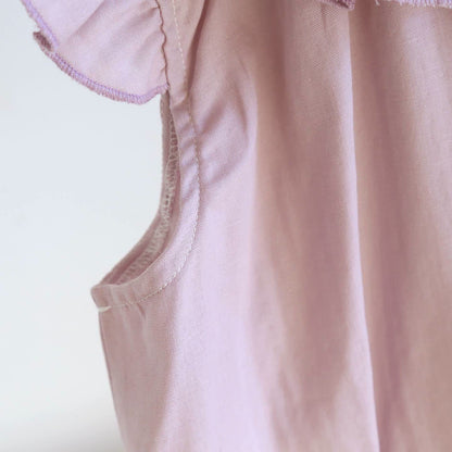 Einfarbiger Rüschen-Tanktop-Pyjama-Set - image 10