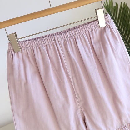 Einfarbiger Rüschen-Tanktop-Pyjama-Set - image 13