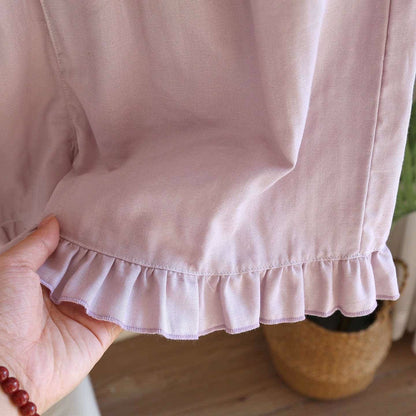 Einfarbiger Rüschen-Tanktop-Pyjama-Set - image 11