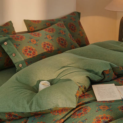 Vintage geometrisches Baumwoll-Doppelgaze-Bettwäscheset (4-teilig) - image 5