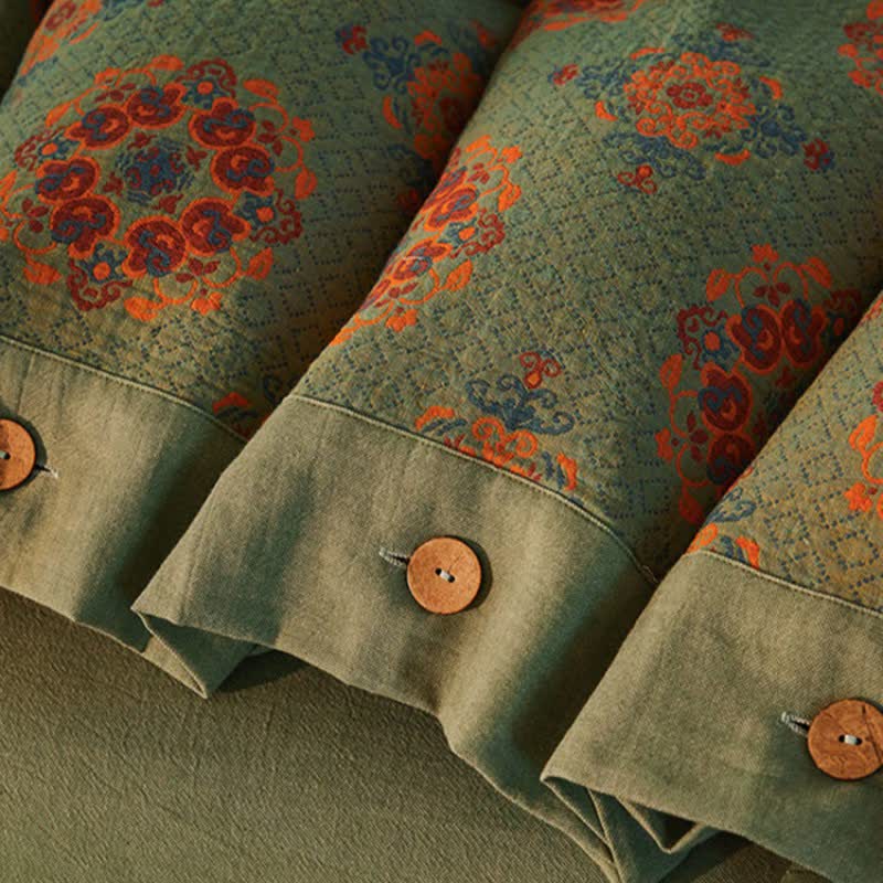 Vintage geometrisches Baumwoll-Doppelgaze-Bettwäscheset (4-teilig) - image 7