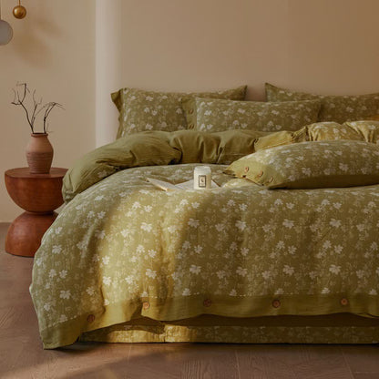 Bettwäsche-Set aus Baumwolldoppelgaze mit botanischem Blumenmuster (4-teilig) - image 2