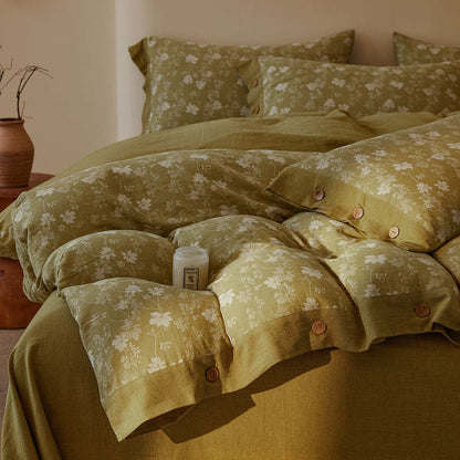 Bettwäsche-Set aus Baumwolldoppelgaze mit botanischem Blumenmuster (4-teilig) - image 3