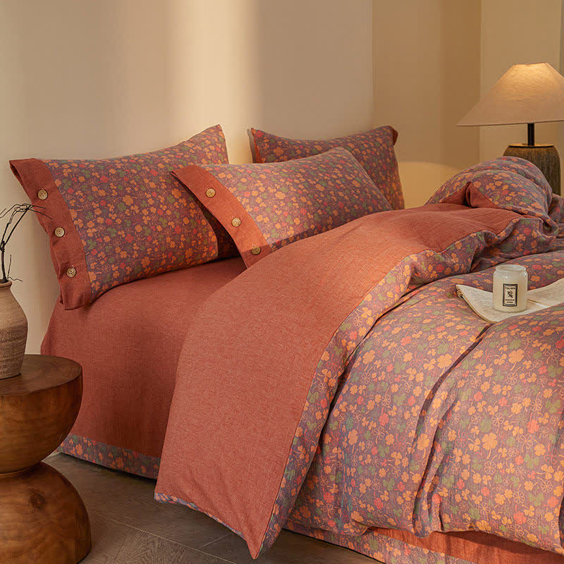 Lucky Clover Baumwoll-Doppelgaze-Bettwäscheset (4-teilig) - image 3