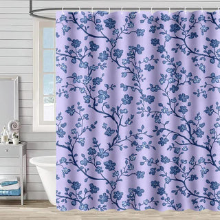 Duschvorhang mit Blumenmuster - Lila - 230cm x 180cm - image 0