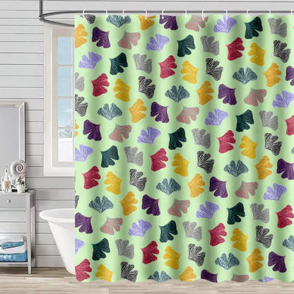 Duschvorhang mit buntem Ginkgoblatt-Print - Grün - 230cm x 180cm - image 4