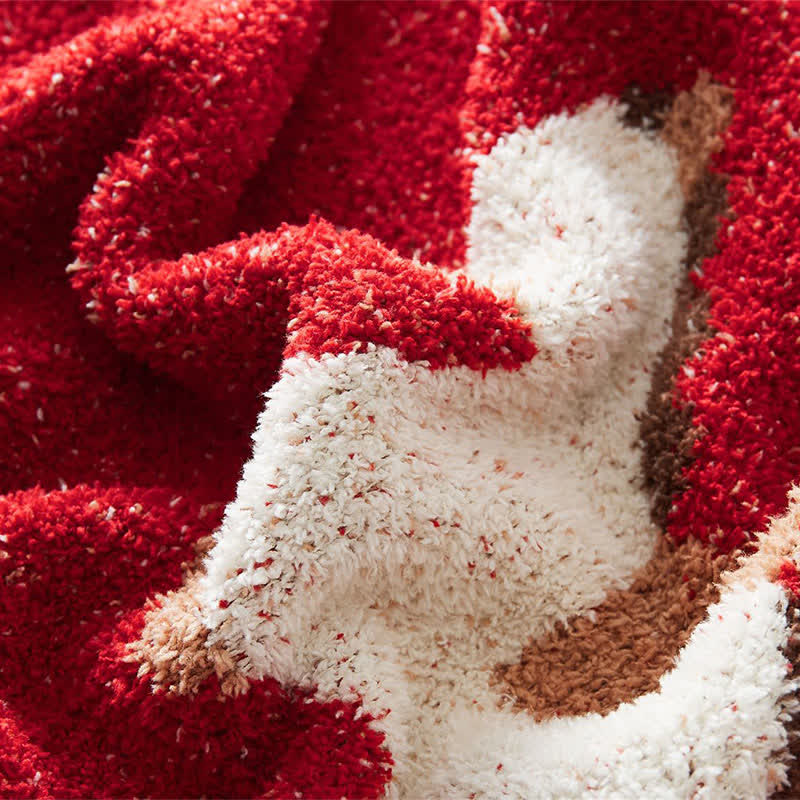 Ownkoti Festliche, weiche Strickdecke mit Pferdemotiv - image 8