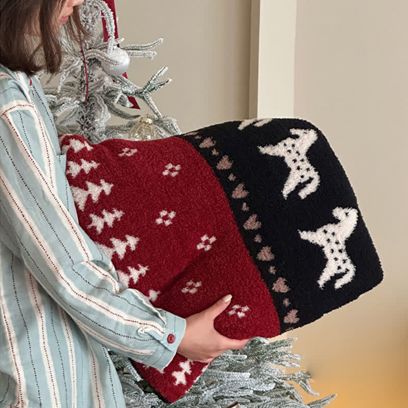 Ownkoti Vintage-Überwurfdecke mit nordischem Pferde- und Schneeflockenmotiv - image 5