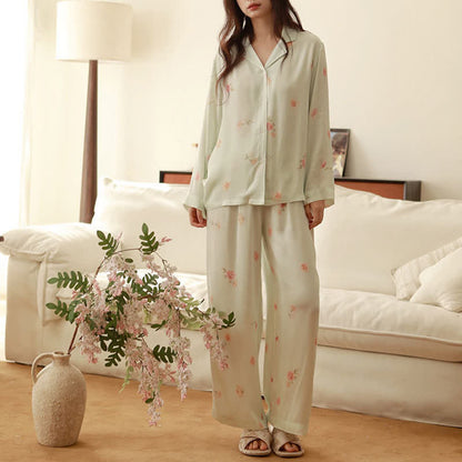 Frisches grünes Pyjama-Set mit Blumenmuster - image 4