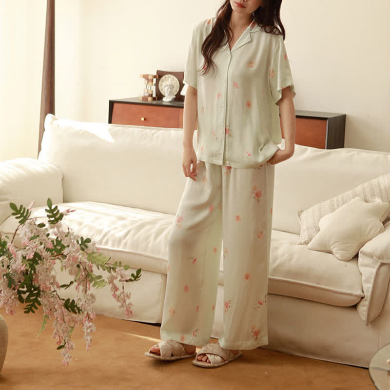Frisches grünes Pyjama-Set mit Blumenmuster - image 15
