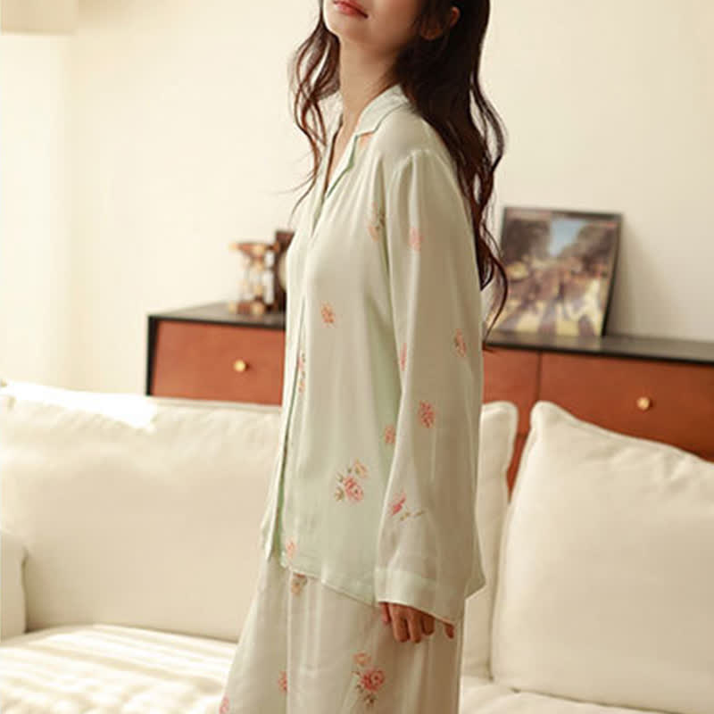 Frisches grünes Pyjama-Set mit Blumenmuster - image 7