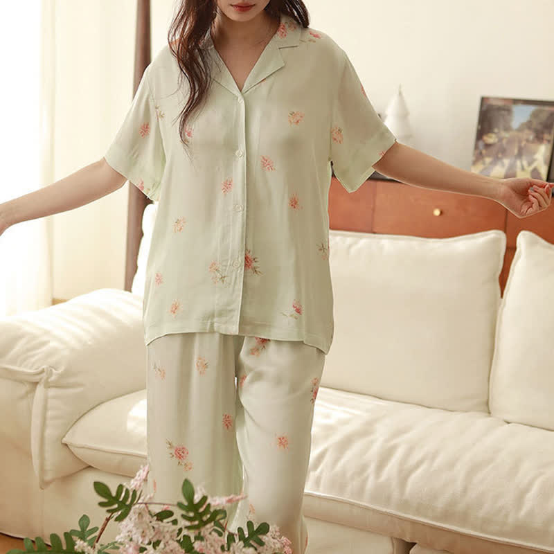 Frisches grünes Pyjama-Set mit Blumenmuster - image 18