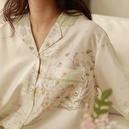 Loungewear-Set mit langen Ärmeln und ländlichem Blumenmuster - image 7