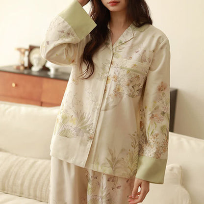 Loungewear-Set mit langen Ärmeln und ländlichem Blumenmuster - image 5