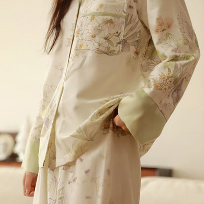 Loungewear-Set mit langen Ärmeln und ländlichem Blumenmuster - image 8