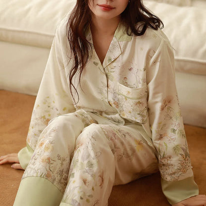 Loungewear-Set mit langen Ärmeln und ländlichem Blumenmuster - image 6
