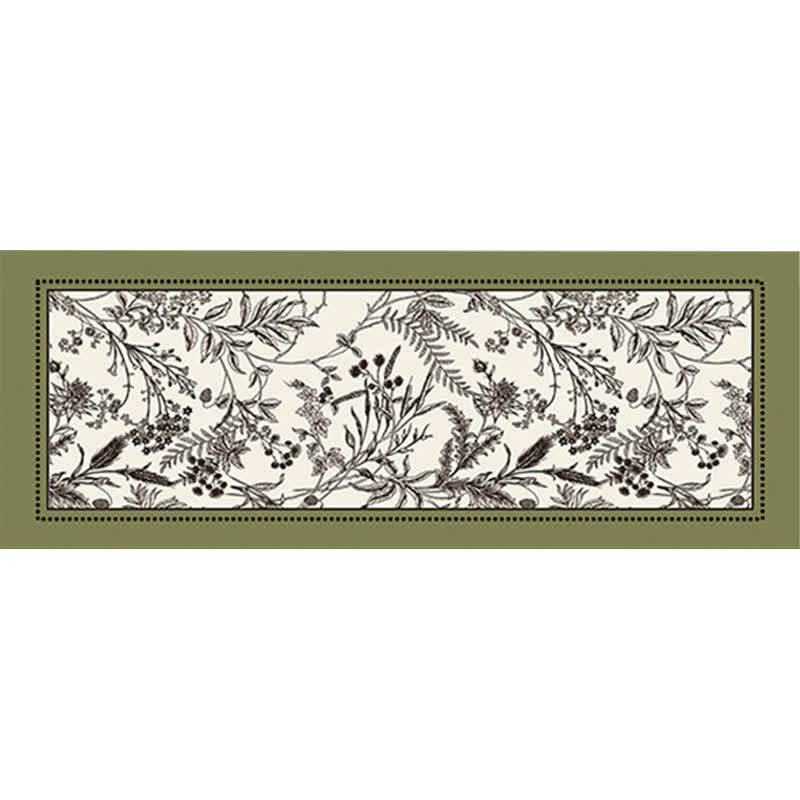 Eleganter Vintage-Fußteppich mit Blumenmuster - Grün - 100cm x 200cm - image 1