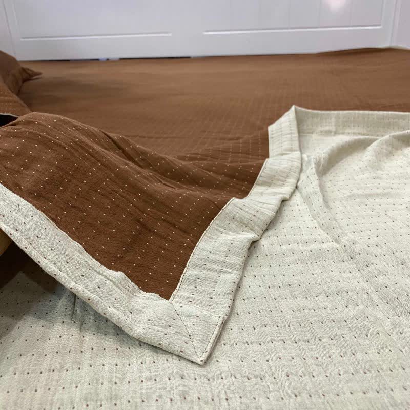 Tagesdecke aus Baumwoll-Doppelgaze mit minimalistischem Punktmuster - image 3