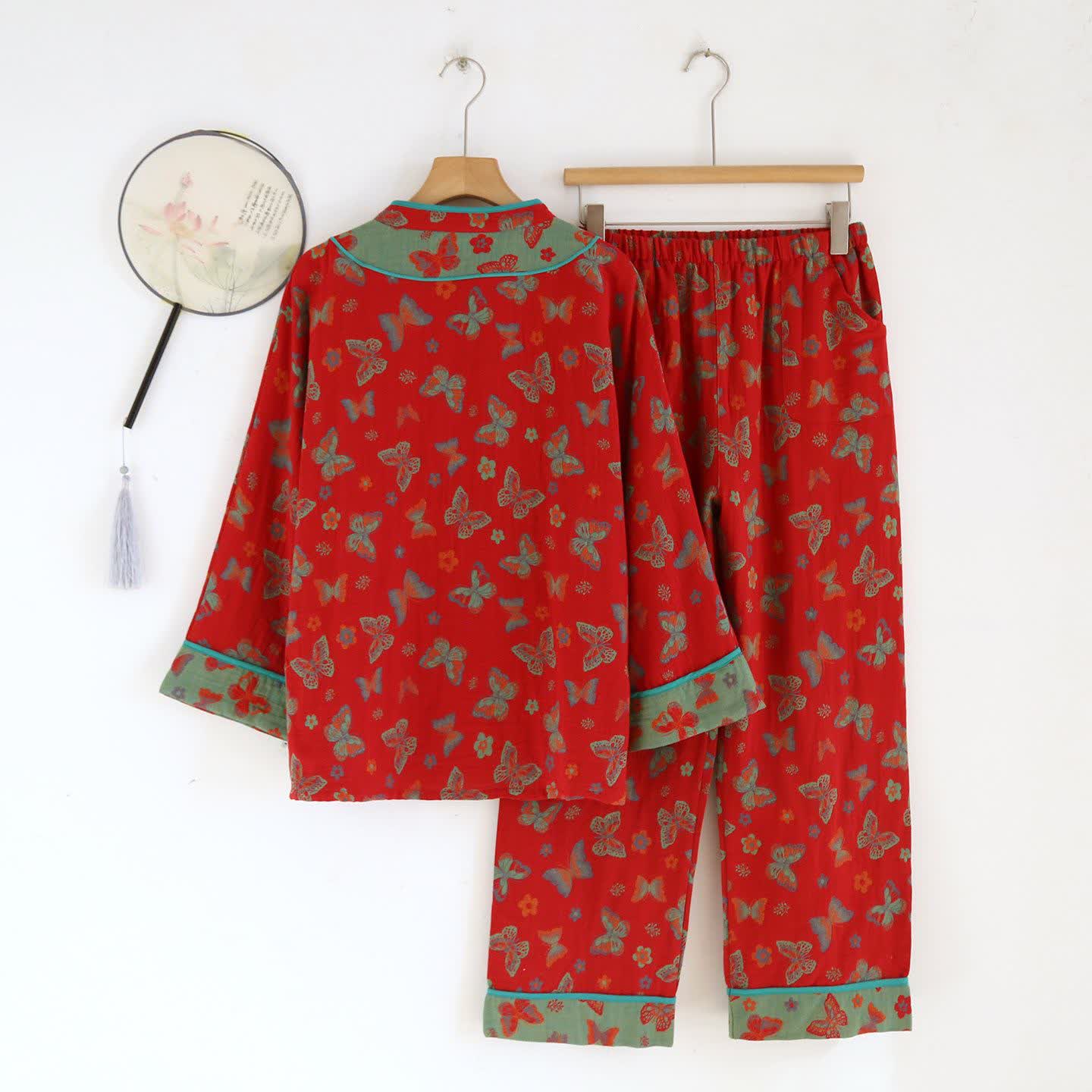 Pyjama-Set aus Baumwolle im orientalischen Schmetterlingsstil - image 2