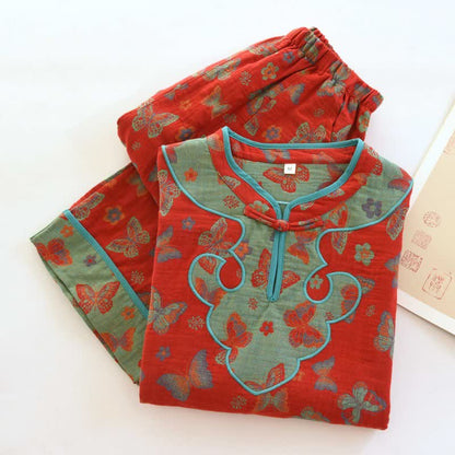 Pyjama-Set aus Baumwolle im orientalischen Schmetterlingsstil - image 1