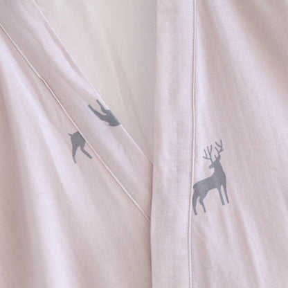 Kimono-Set aus Baumwollgaze mit Hirschmotiv - image 4