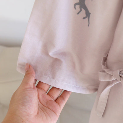 Kimono-Bademantel aus Baumwollgaze mit Hirschmotiv für Paare - image 9