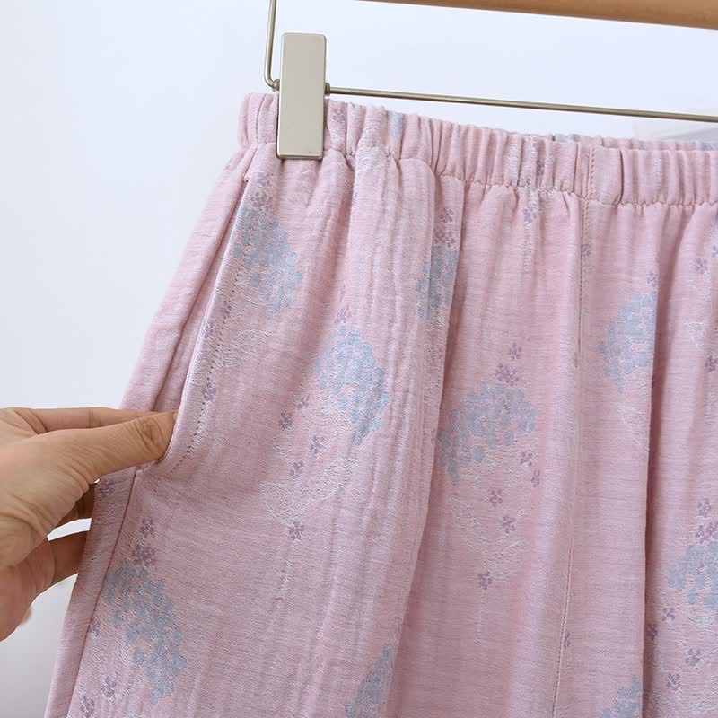 Pyjama-Set aus Baumwolle im Vintage-Stil mit dezentem Blumenmuster - image 9