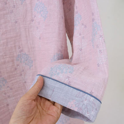 Pyjama-Set aus Baumwolle im Vintage-Stil mit dezentem Blumenmuster - image 6