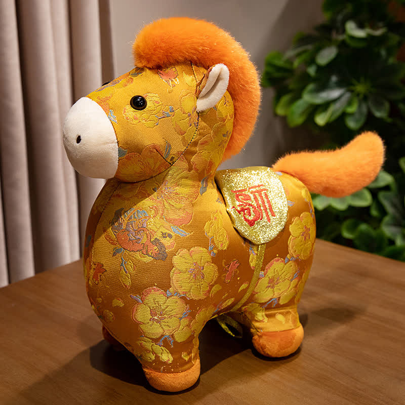 Vintage-Dekoration mit traditionellem Tierkreiszeichen-Pferdespielzeug - Dunkelgelb - 30cm - image 5