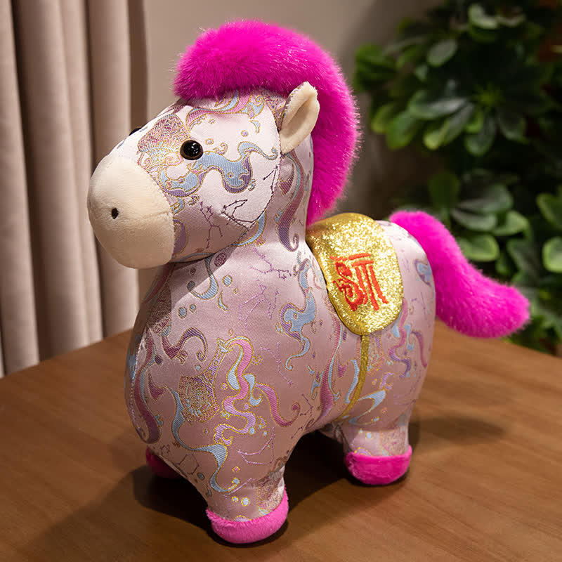 Vintage-Dekoration mit traditionellem Tierkreiszeichen-Pferdespielzeug - Hellrosa - 30cm - image 9