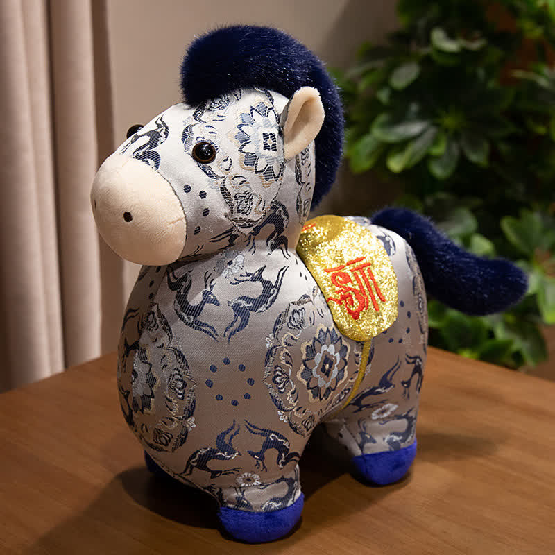 Vintage-Dekoration mit traditionellem Tierkreiszeichen-Pferdespielzeug - Grau - 30cm - image 13