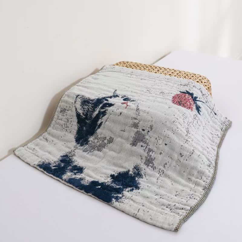 Küchenhandtuch aus Baumwollgaze mit Motiv „Landkatze & Früchte“ - image 4