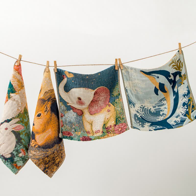 Küchenhandtuch aus Baumwollgaze mit niedlichem Tiermotiv - image 4