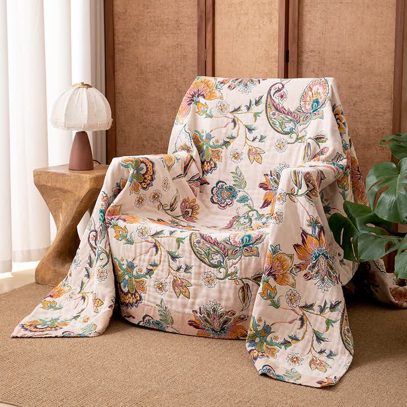 Vintage-Baumwollgaze-Decke im Ethno-Stil - 230cm x 250cm - image 0