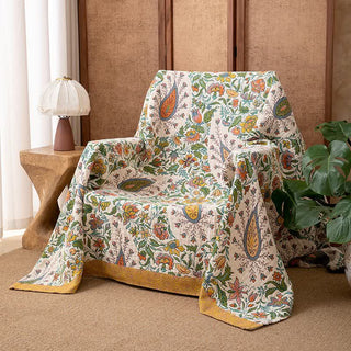 Wendbare Decke aus Baumwollgaze mit Paisley- und Blumenmuster - 230cm x 250cm - image 0