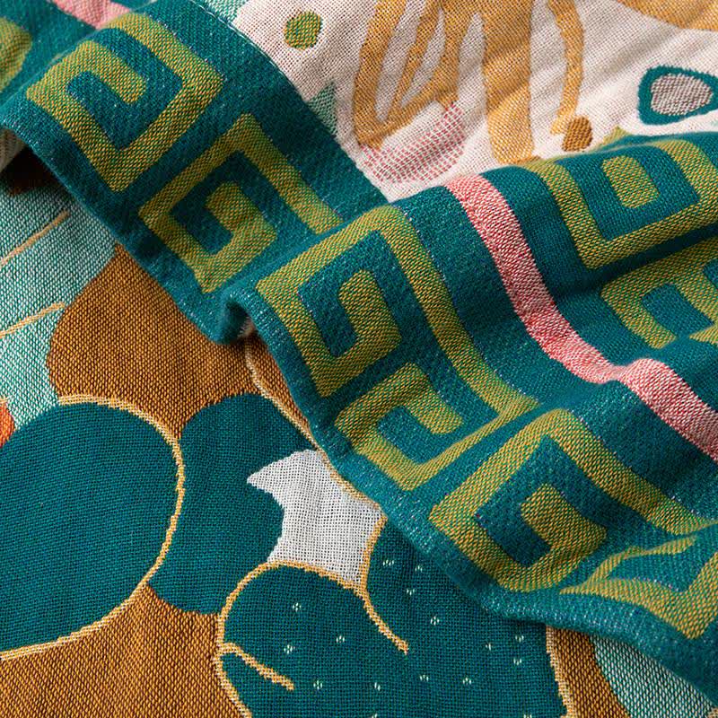 Retro-Kunst-Blumenmuster-Baumwollgaze-Decke - image 5